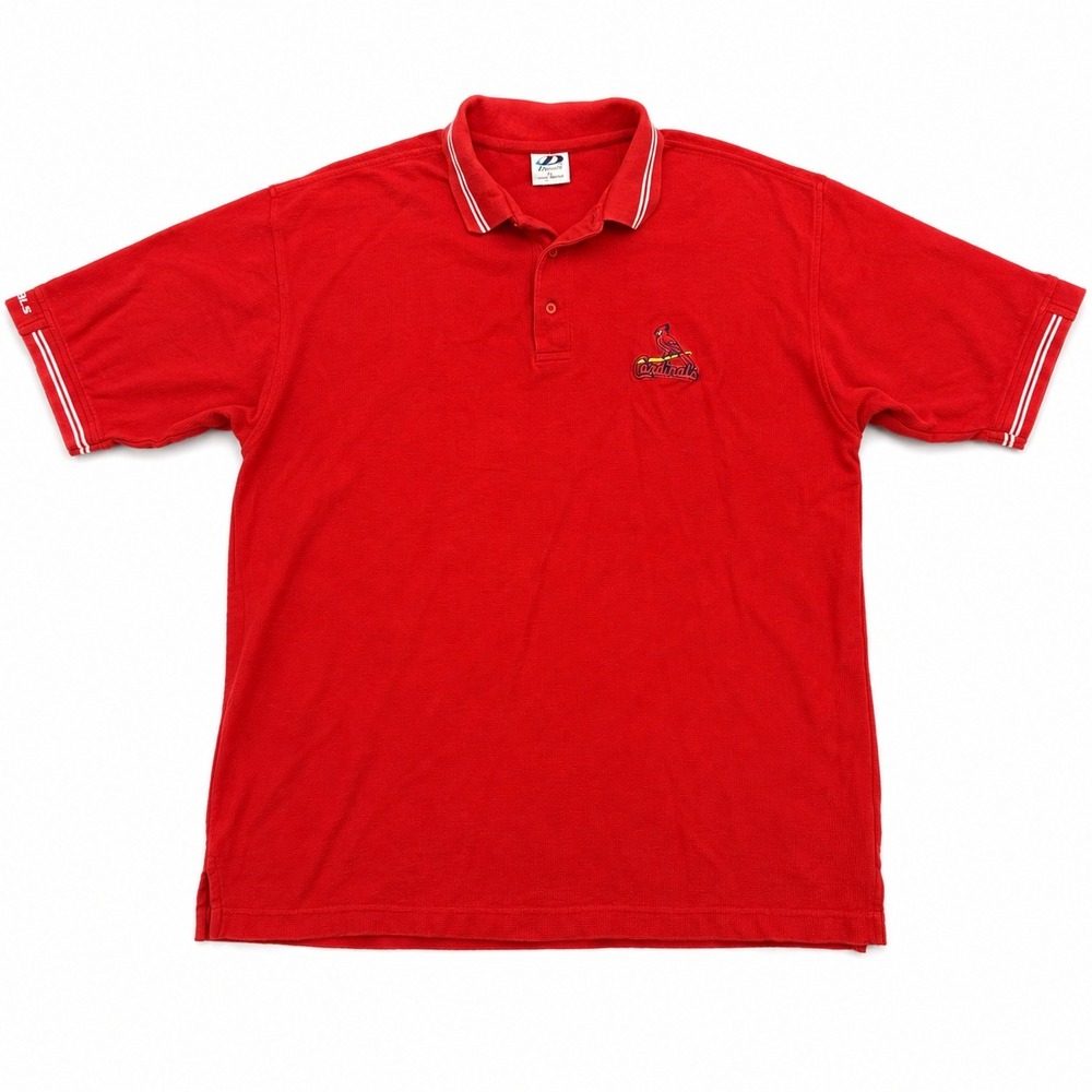 St Louis Cardinals Polo Shirt Mens XL Red Embroidered‎ MLB Baseball Y2K Dynasty